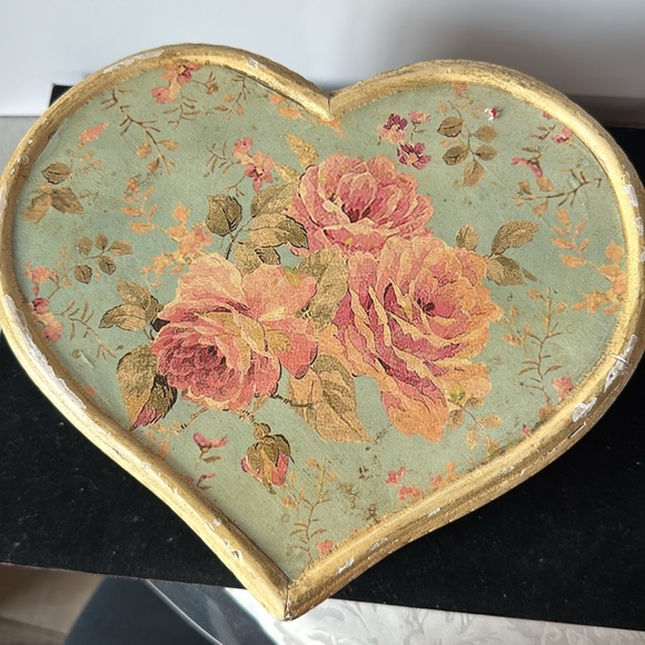 vintage Sewing box, haberdashery. Boudoir box. Vintage floral roses, cardboard. - Picture 2 of 11